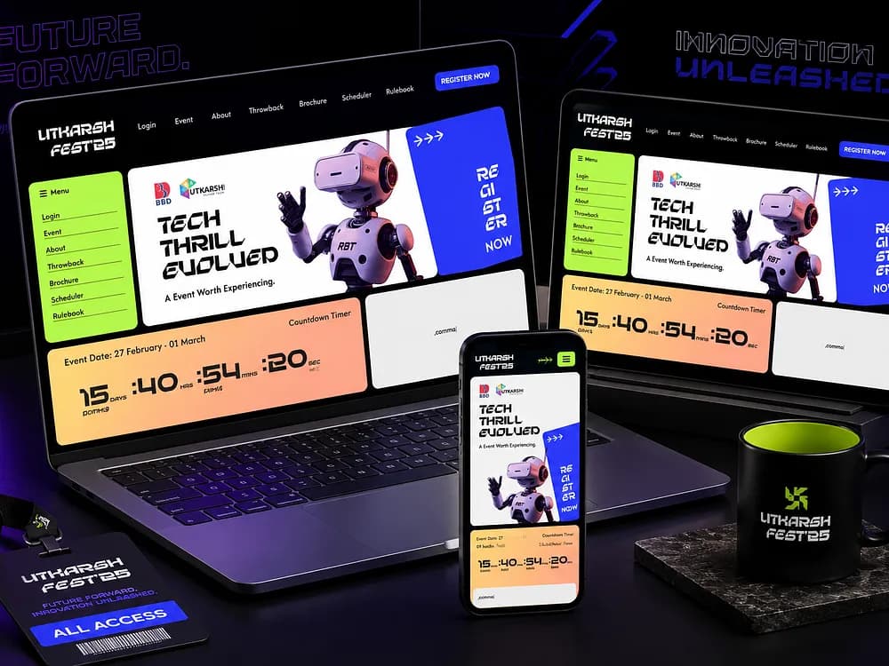 Utkarsh Fest ’25. Event website, designed and built.